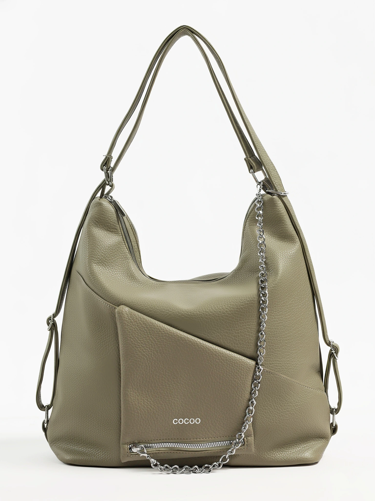 Сумка-шоппер  с регулируемыми ручками, откидным карманом и цепочкой в ассортименте